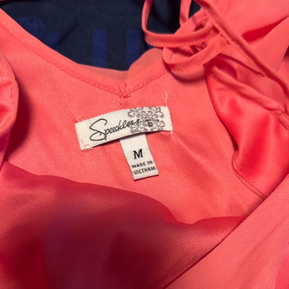 Coral Striped Dress - Picture 2 of 2